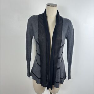 Fate Womens XS Black Upson Stitchfix Draped Open Front Cardigan Light Sweater